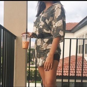 Hawaiian Print Button Up Dress